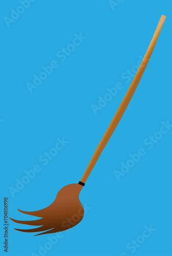 street cleaning broom vector illustration