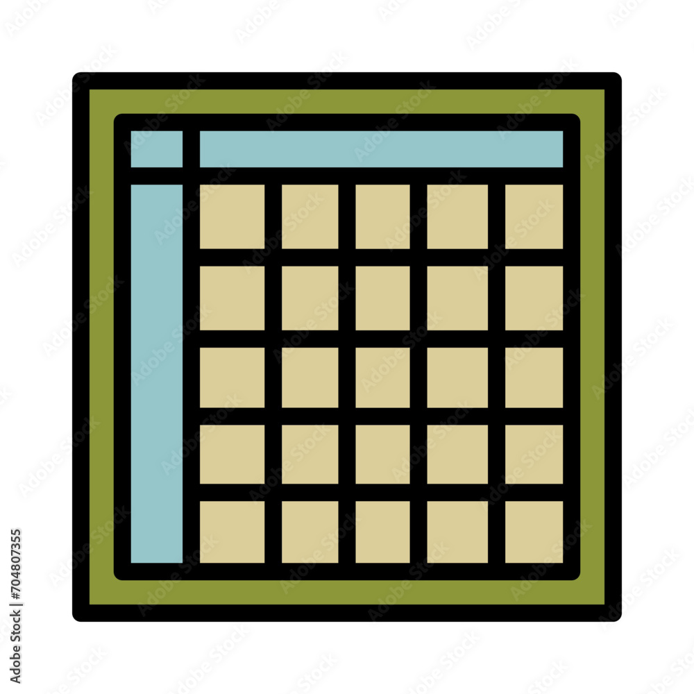 Chart Diagram Table Filled Outline Icon