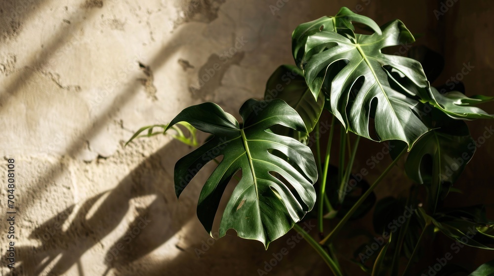 custom made wallpaper toronto digital a close up of a plant with a shadow of a person on the side of the wall in the background.