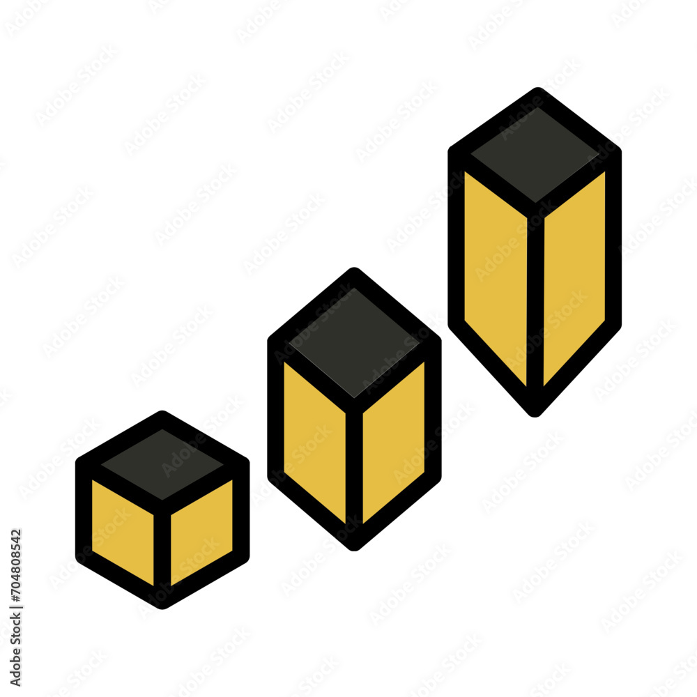 Obraz premium Bar Chart Graph Filled Outline Icon
