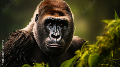 silverback mountain gorilla in wilderness photo