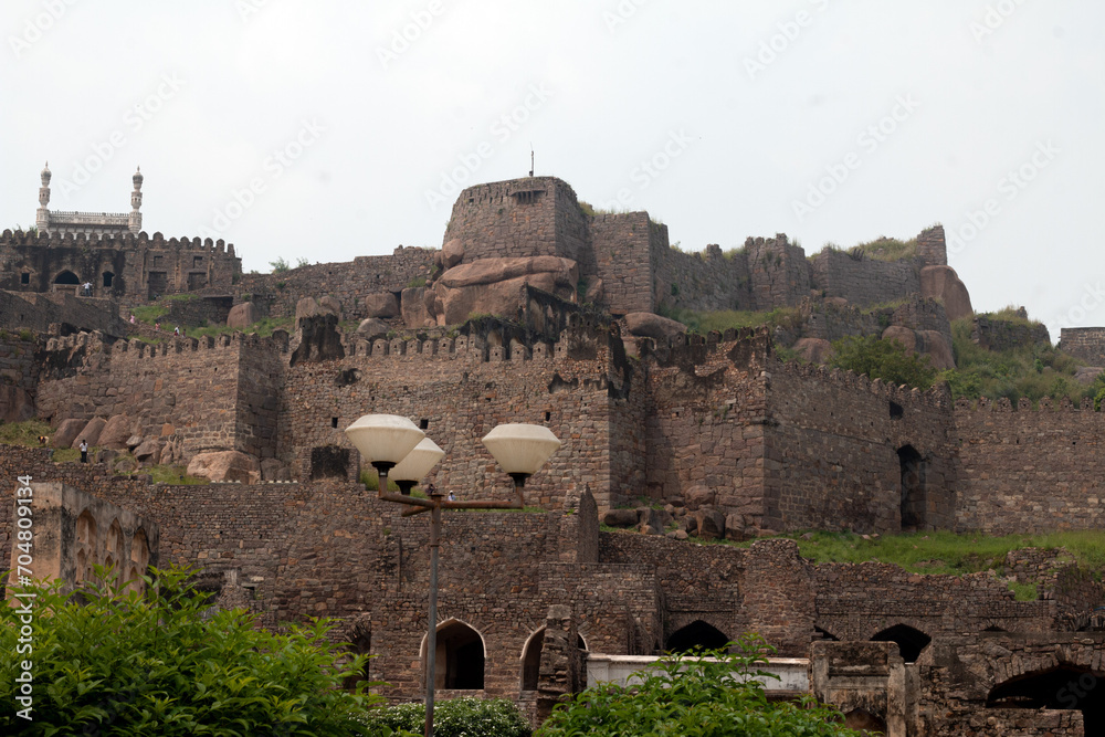 Historic fort of Nizam of India, ancient castle in Hyderabad, City of Nizam, Hyderabad | Golconda Fort, India