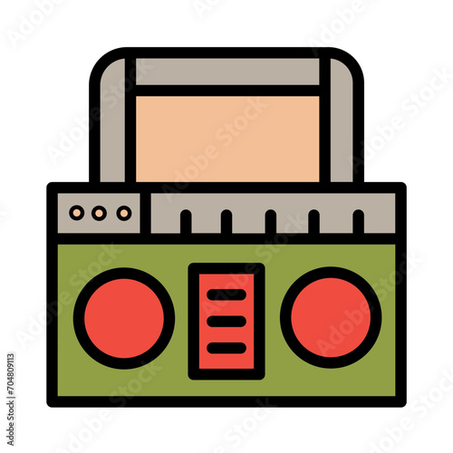 Audio Tape Player Filled Outline Icon