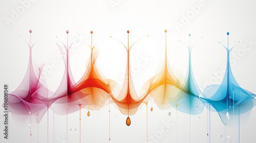 Colorful sound waves with bwhite background photo