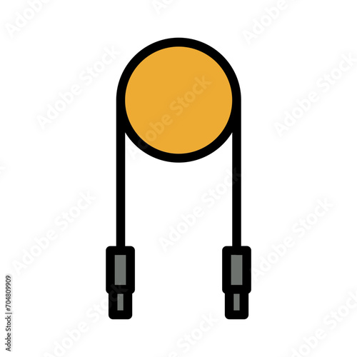 Bike Cable Lock Filled Outline Icon