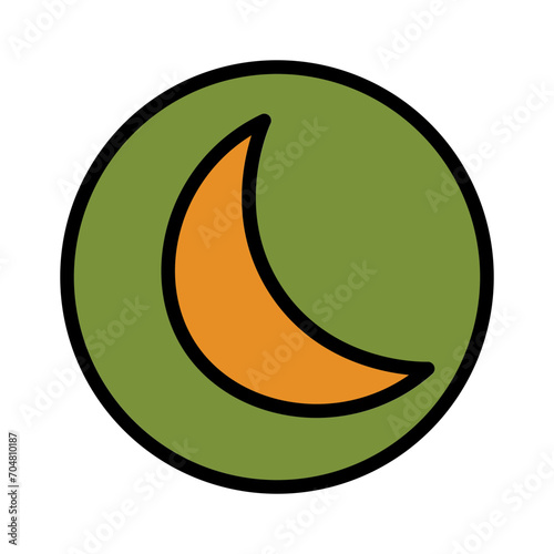 Astro Moon Planet Filled Outline Icon