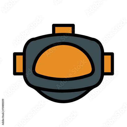 Helmet Space Suit Filled Outline Icon
