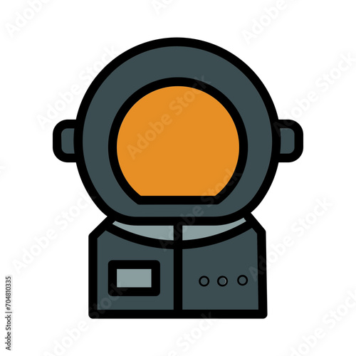 Helmet Space Suit Filled Outline Icon