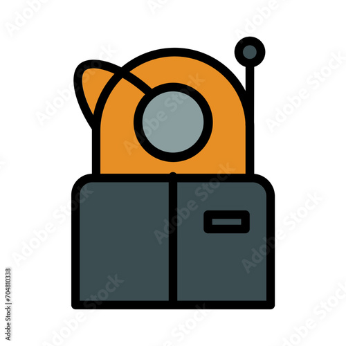 Helmet Space Suit Filled Outline Icon