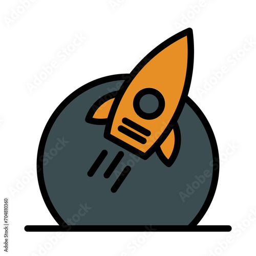 Planet Space Astronomy Filled Outline Icon
