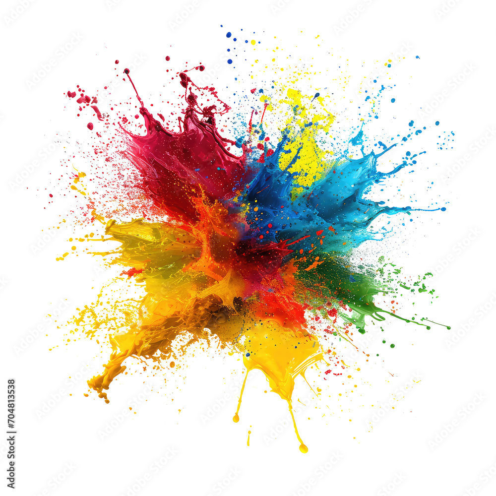 explosion colors isolated on white. - obrazy, fototapety, plakaty 