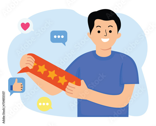 costumer give satisfying feedback or costumer give five star feedback