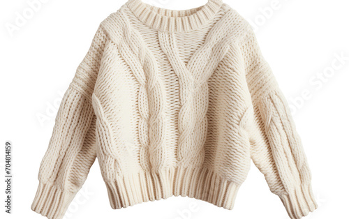 Chunky Ribbed Knit Jumper Delight Isolated on Transparent Background PNG.