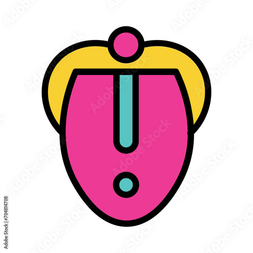 Heart Steel Tongue Filled Outline Icon