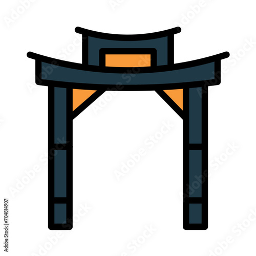 Arch Asia Temple Filled Outline Icon
