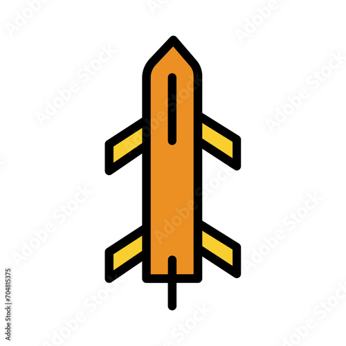 Gun Rocket War Filled Outline Icon