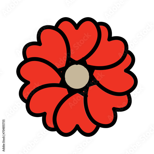 Flower Petals Shapes Filled Outline Icon