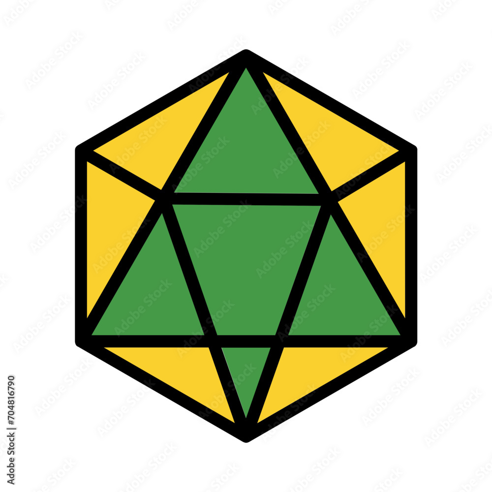 Geometry Icosahedron Shape Filled Outline Icon Geometry Icosahedron Shape Filled Outline Icon