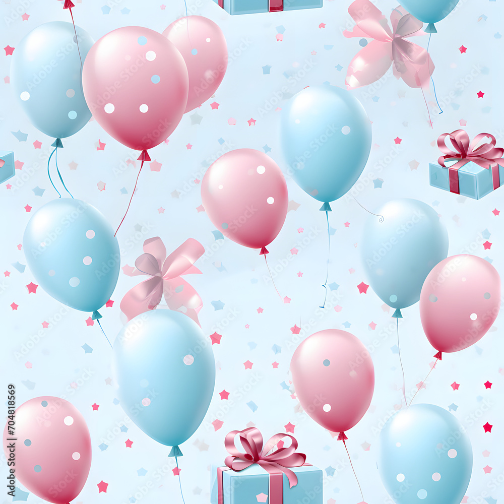 seamless pattern colorful birthday balloons