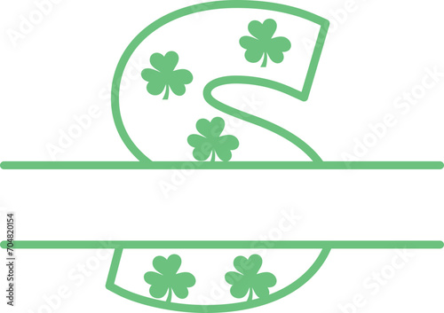 st. patrick's day split monogram letter s