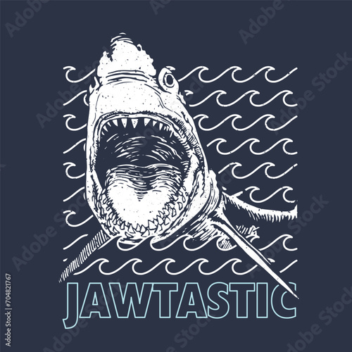 fantastic shark design on waves