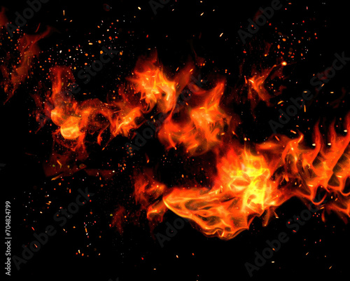 Fire flames particle effect abstract background © ROKA Creative