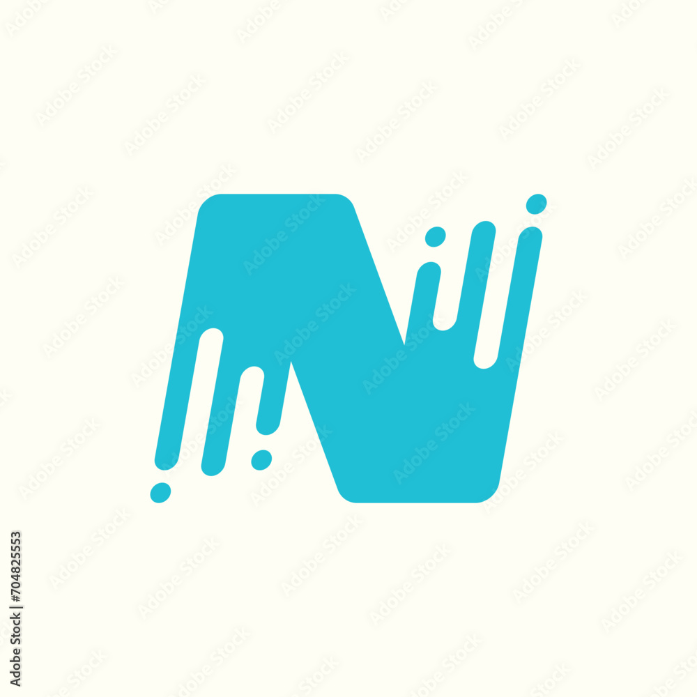 Obraz premium Technology Letter N Logo Design
