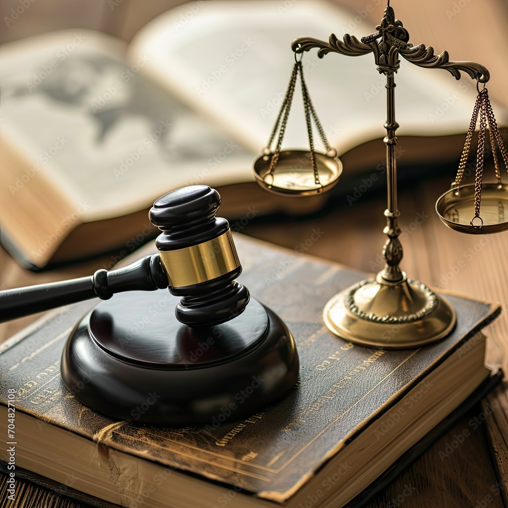 Law and regulation. Gavel on a book with scales of justice. law and justice Law and regulation. Gavel on a book with scales of justice. law and justice