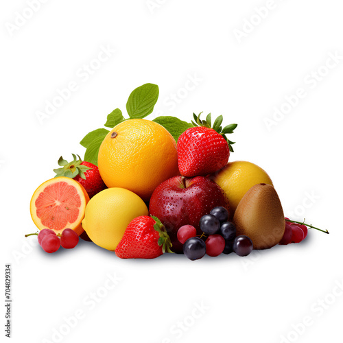 summer fruit  isolated on white background