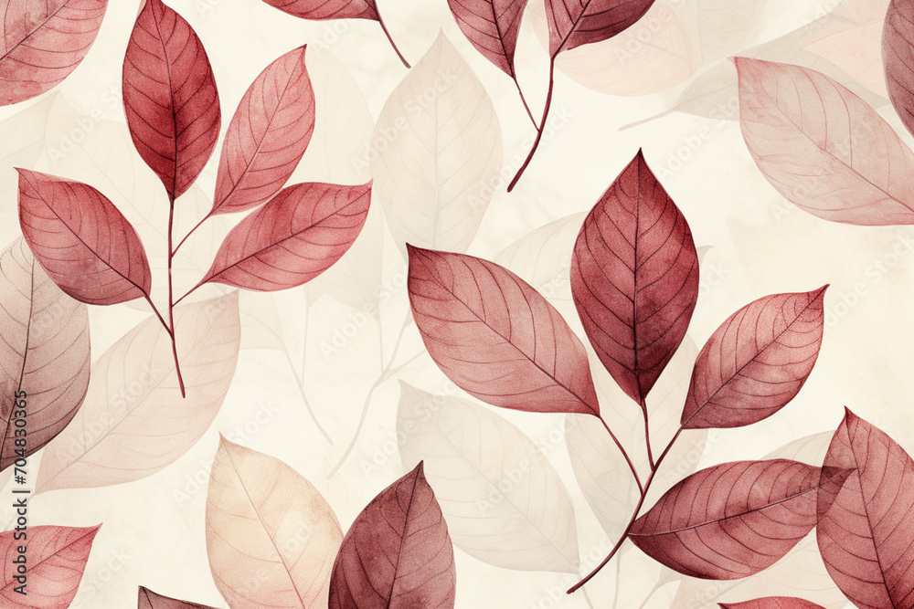 Ethereal Autumn Leaves Watercolor Background Illustration