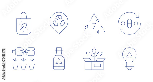 Recycling icons. Editable stroke. Containing reusable  recycle  recycling  placeholder  recycled  other  package.