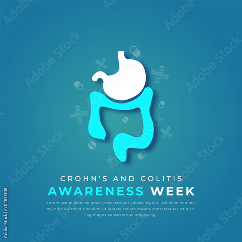 Crohn's and Colitis Awareness Week Paper cut style Vector Design Illustration for Background, Poster, Banner, Advertising, Greeting Card