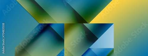 Vivid abstraction unfolds. Triangles in seamless harmony, composing dynamic geometric backdrop. Interplay of angles and hues forms captivating tapestry, evoking modernity and artistic allure
