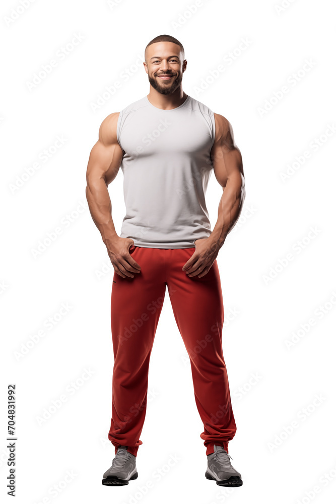 Muscular Athletic Male in Sportswear Isolated Muscular Athletic Male in Sportswear Isolated