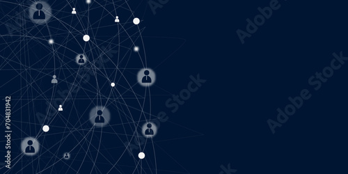 Vectors Human connection in geometric line. Technology   blue modern data connection background banner or header.