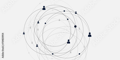 vectors Connecting people. Social network concept. Bright background.