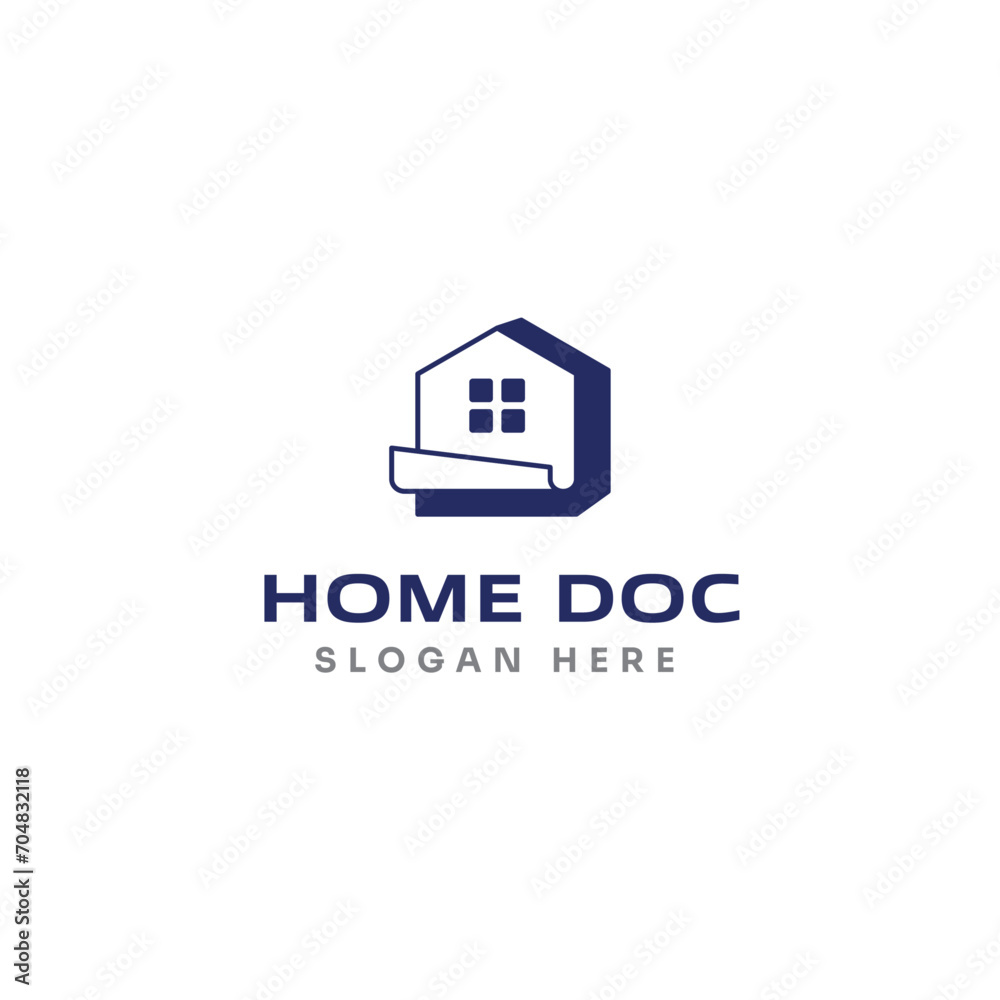 Home and paper logo design concept.