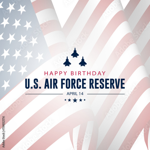 Happy birthday US Air Force Reserve April 14 Background Vector Illustration