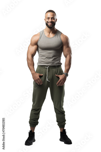 Muscular Athletic Male in Sportswear Isolated © Suplim