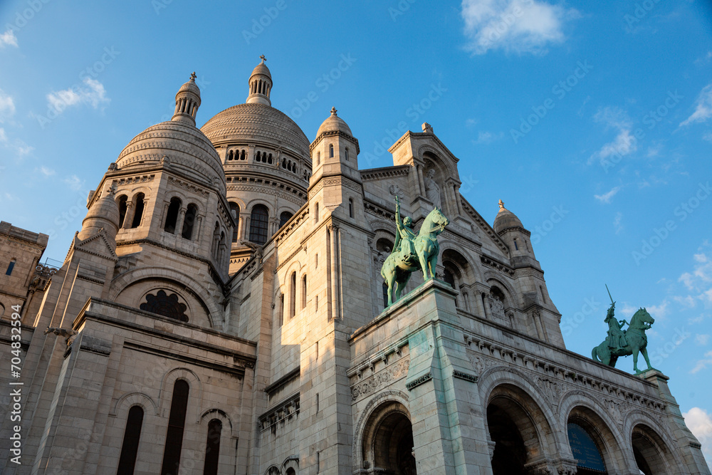 Paris, France - May 20, 2023: view on the exterior of the Basilica of the Sacred Heart of Paris Montmartre