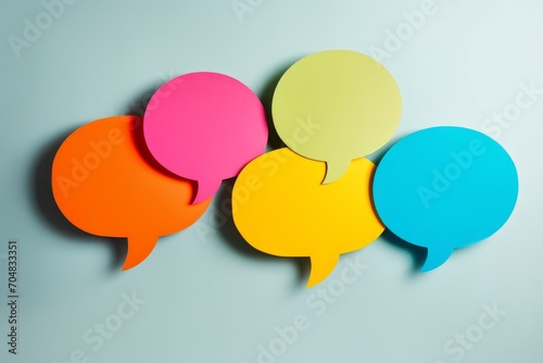 Colorful Conversation - Multicolored Paper Speech Bubbles