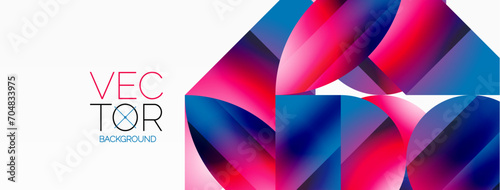 Serene gradient template. Circles and triangles mingle in minimalist perfection. Gentle fusion of forms and hues creates balanced yet captivating backdrop, embodying modern sophistication