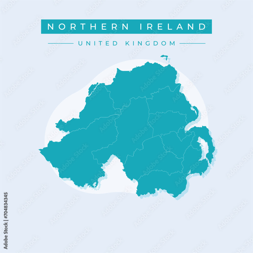 Vector illustration vector of Northern Ireland map United Kingdom