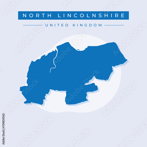 Vector illustration vector of North Lincolnshire map United Kingdom photo