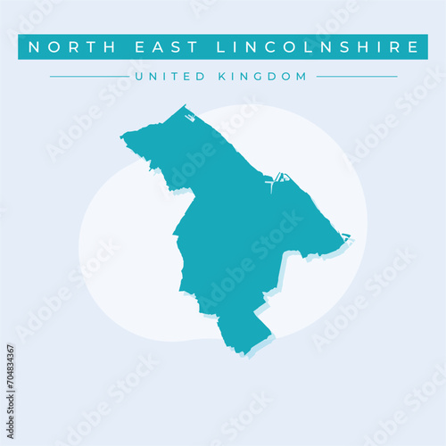 Vector illustration vector of North East Lincolnshire map United Kingdom photo