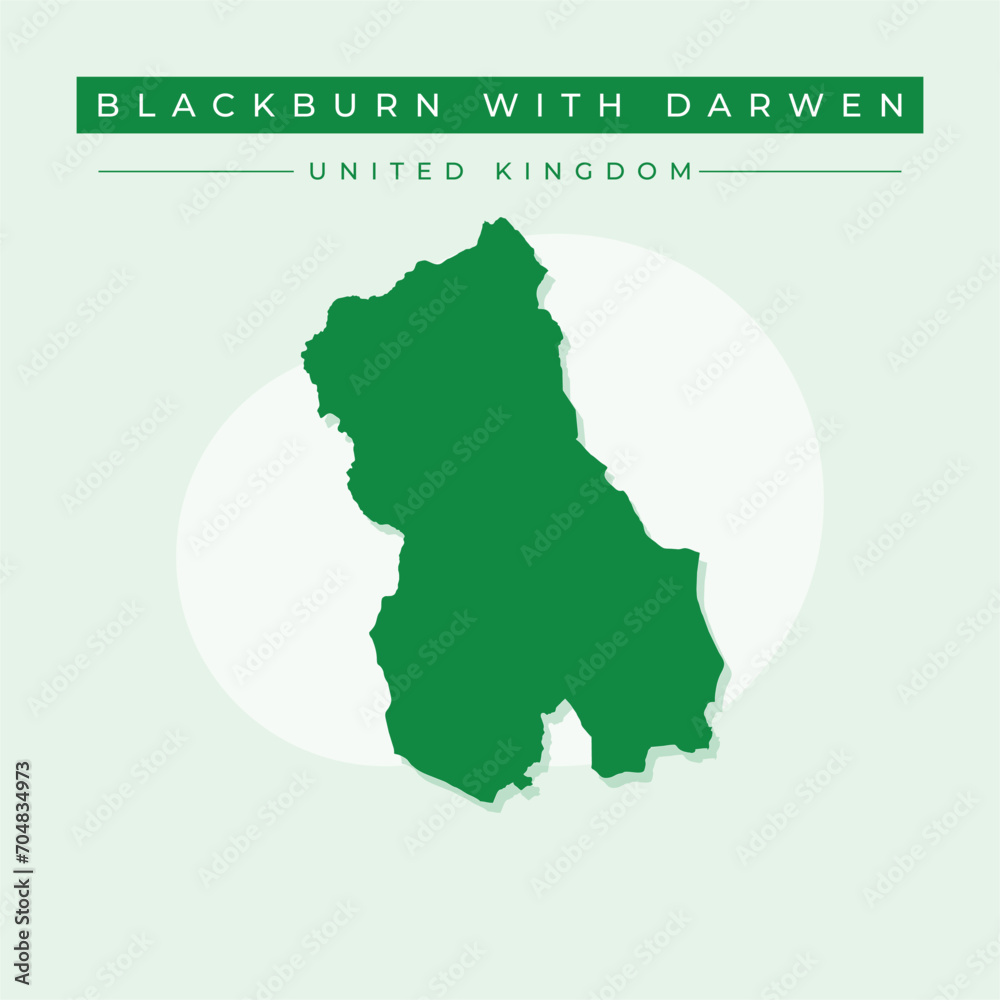 Vector illustration vector of Blackburn with Darwen map United Kingdom