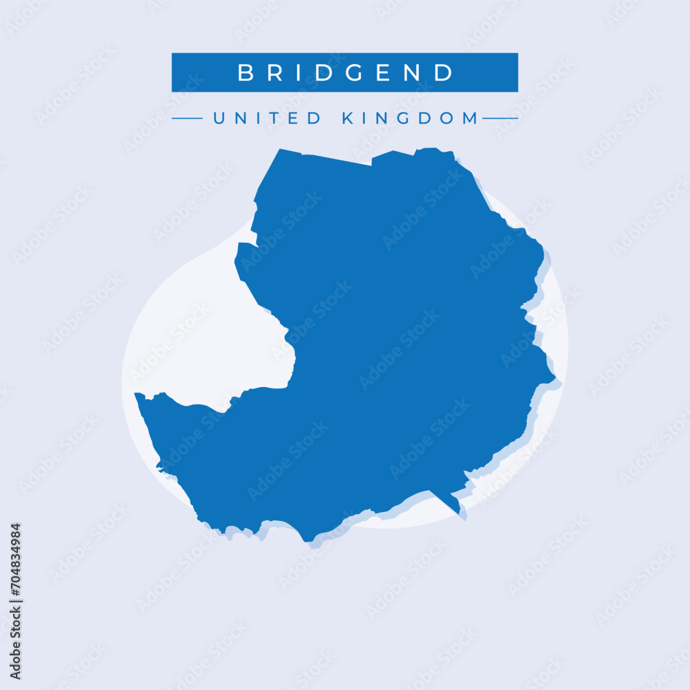 Vector illustration vector of Bridgend map United Kingdom