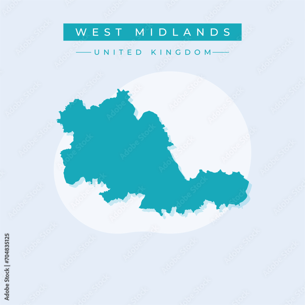 Vector illustration vector of West Midlands map United Kingdom