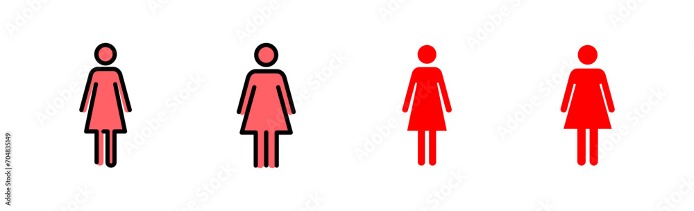 Female icon set illustration. woman sign and symbol