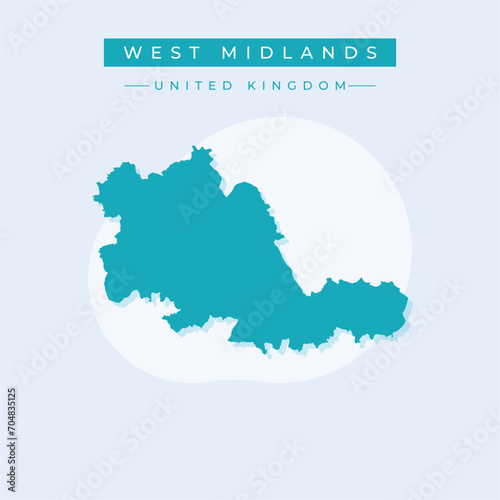 Vector illustration vector of West Midlands map United Kingdom